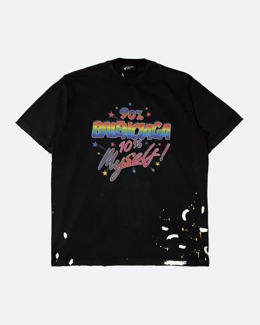 Balenciaga - 90/10 Logo Print T-Shirt - Black