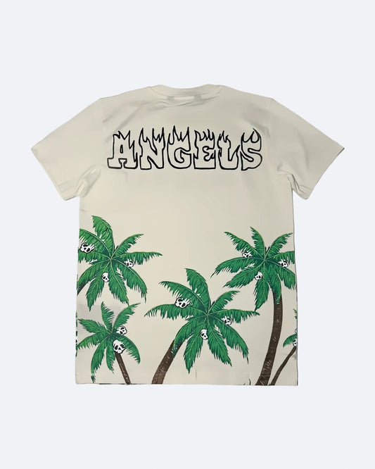 Palm Angels - Palms & Skulls Vintage T-Shirt - Dirty White