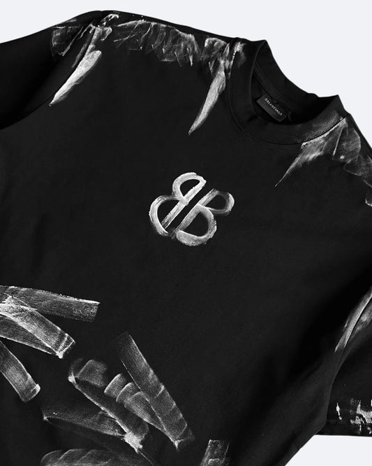 Balenciaga - Paint Brush Logo T-Shirt - Black