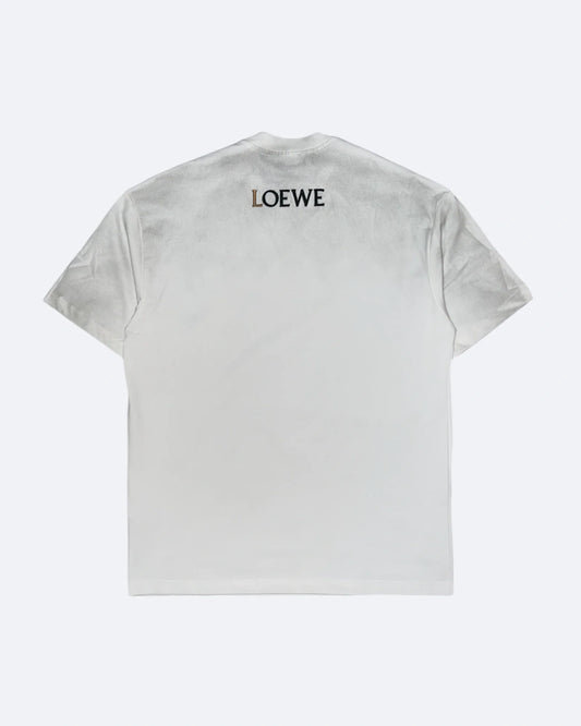 Loewe - Black/Gold Logo Embroidery T-Shirt - Dirty White