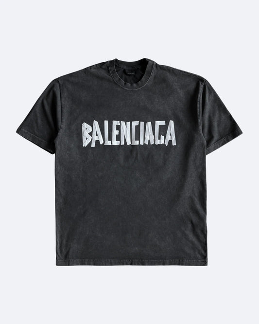 Balenciaga - White Tape T-Shirt - Dark Gray