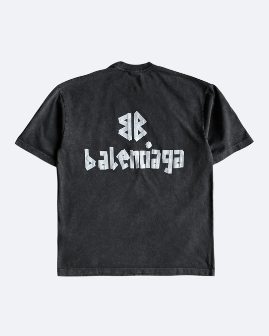 Balenciaga - White Tape T-Shirt - Dark Gray
