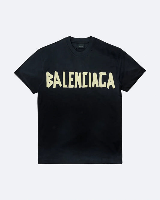 Balenciaga - Yellow Tape T-Shirt - Black