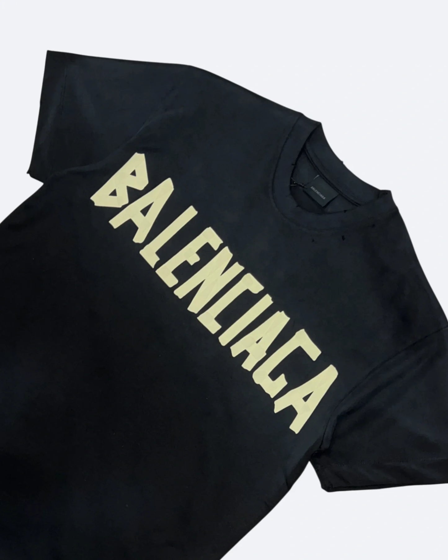 Balenciaga - Yellow Tape T-Shirt - Black