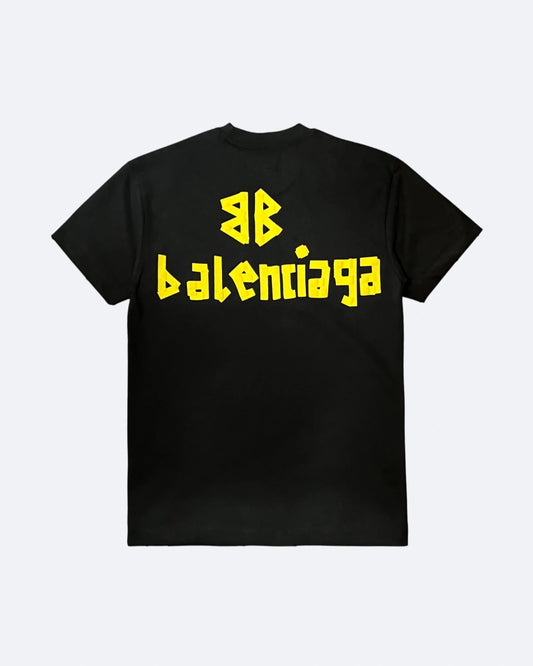 Balenciaga - Yellow Tape T-Shirt - Black
