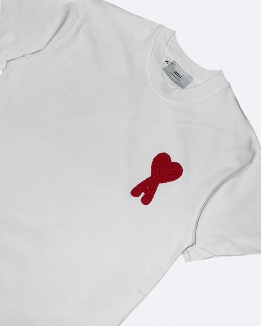 AMI - Hearth Logo Embroidery T-Shirt - White