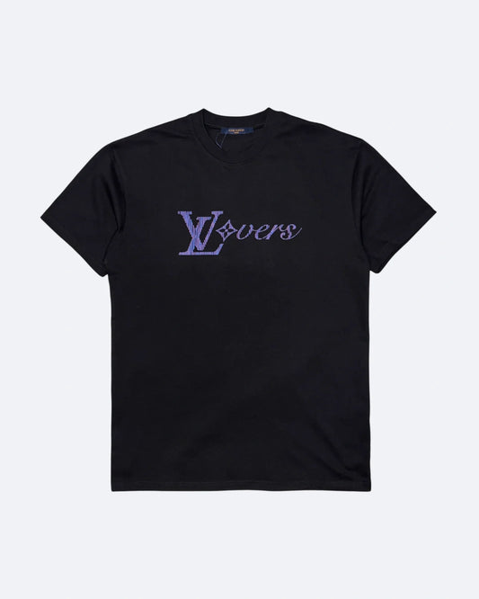 Louis Vuitton - Lovers Stripes Logo T-Shirt - Black