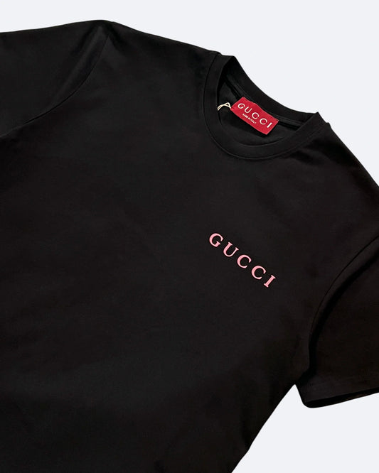 Gucci - Pink Logo T-Shirt - Black