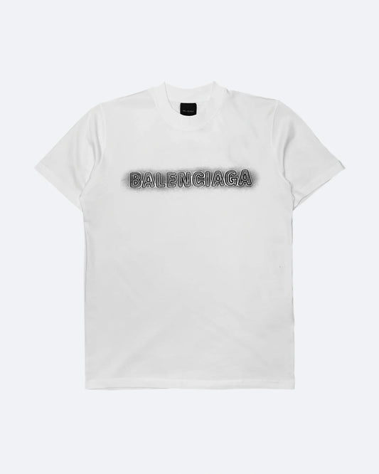 Balenciaga - Sprayed Logo Embroidery T-Shirt - White