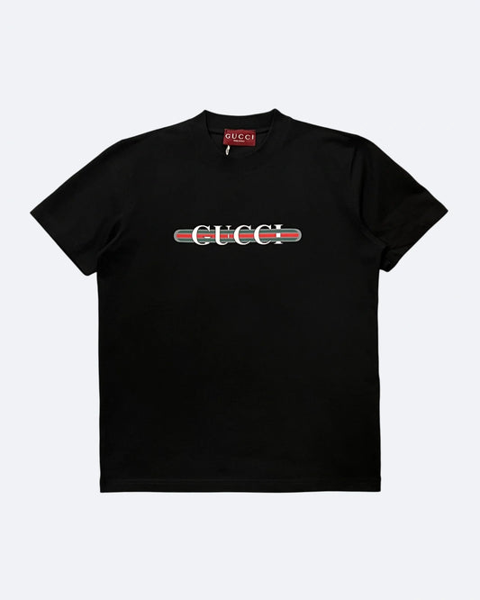 GC - Stripe Logo T-Shirt - Black