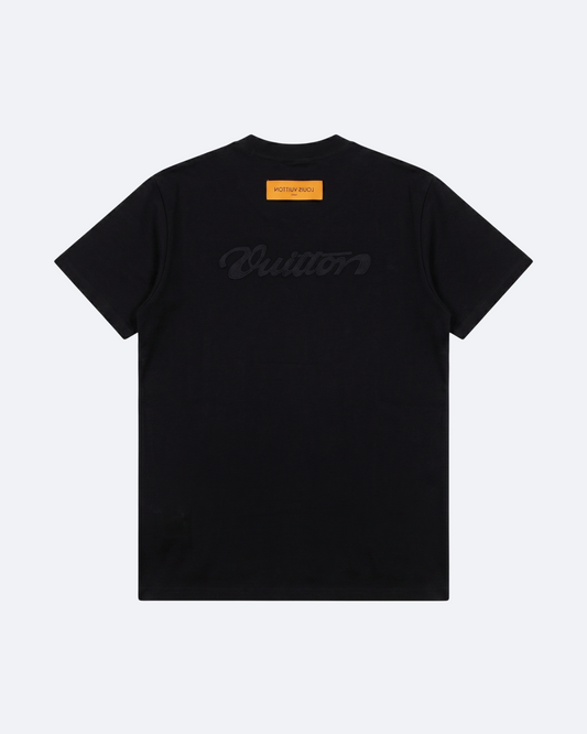 LVTN - Embroidery Cursive Logotype T-Shirt - Black