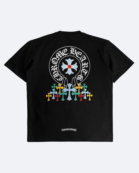 Chrome Hearts - Multi-Color Crosses Oversized T-Shirt - Black