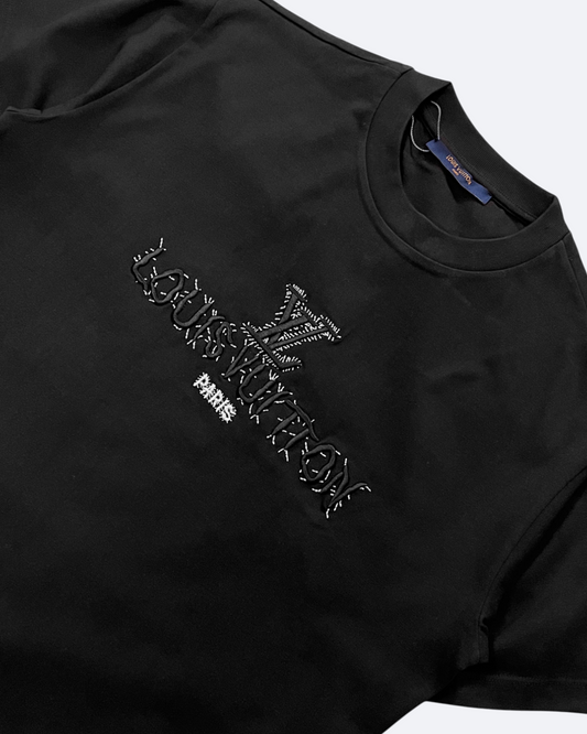 Louis Vuitton - LV Logo Stitched T-Shirt - Black