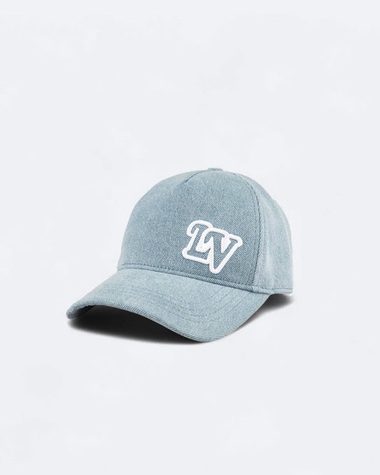 Louis Vuitton - LV Serif Logo Denim Cap - Light Blue