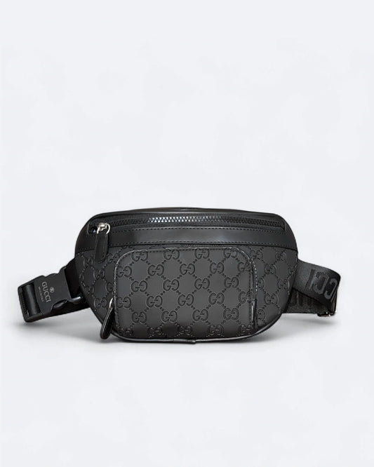 Gucci - GG Canvas Embossed Crossbody Bag - Black