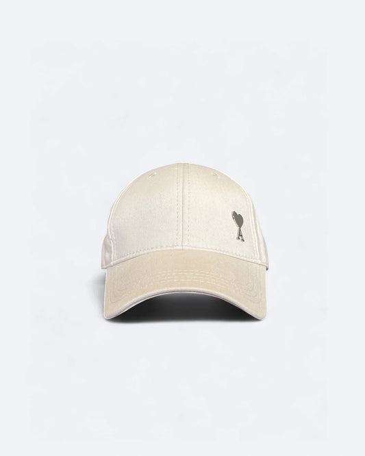 AMI - Silver Logo Pin Cap - Cream