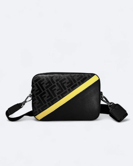 Fendi - Yellow Stripe Messenger Bag - Black