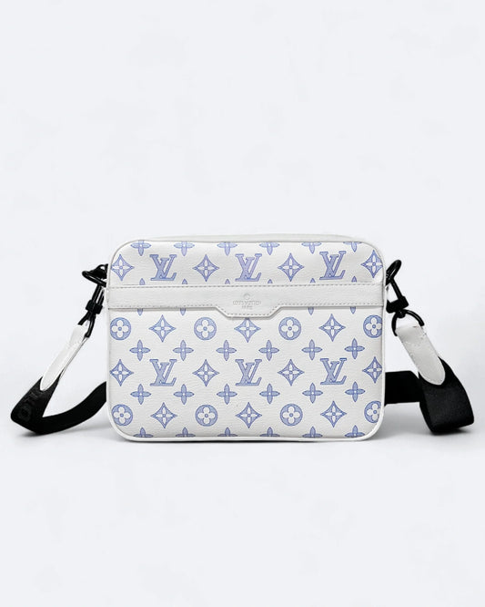 LVTN - Monogram Pattern Trio Set Bags - White/Blue