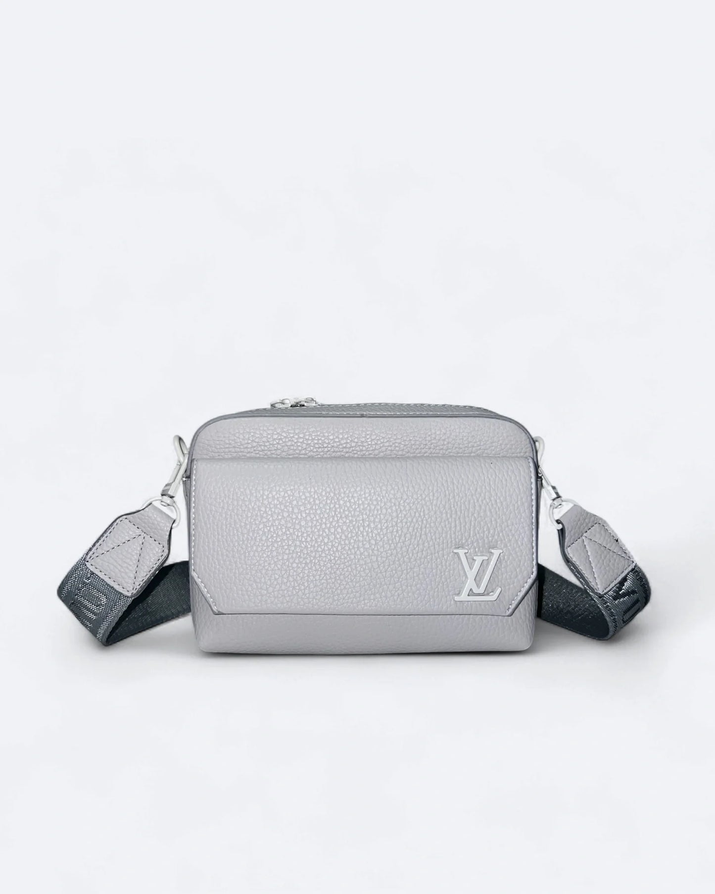 LVTN - Leather Mini Messenger Bag - Light Gray