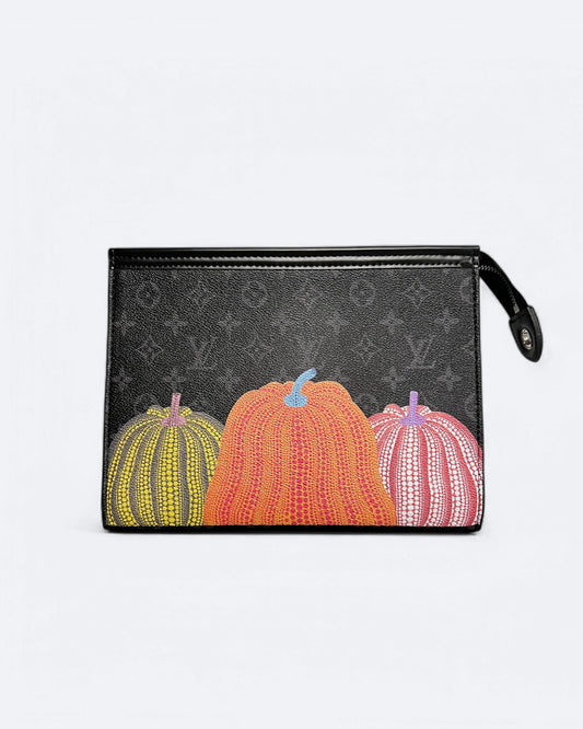 Louis Vuitton - Pumpkin Neverfull LV Clutch - Black