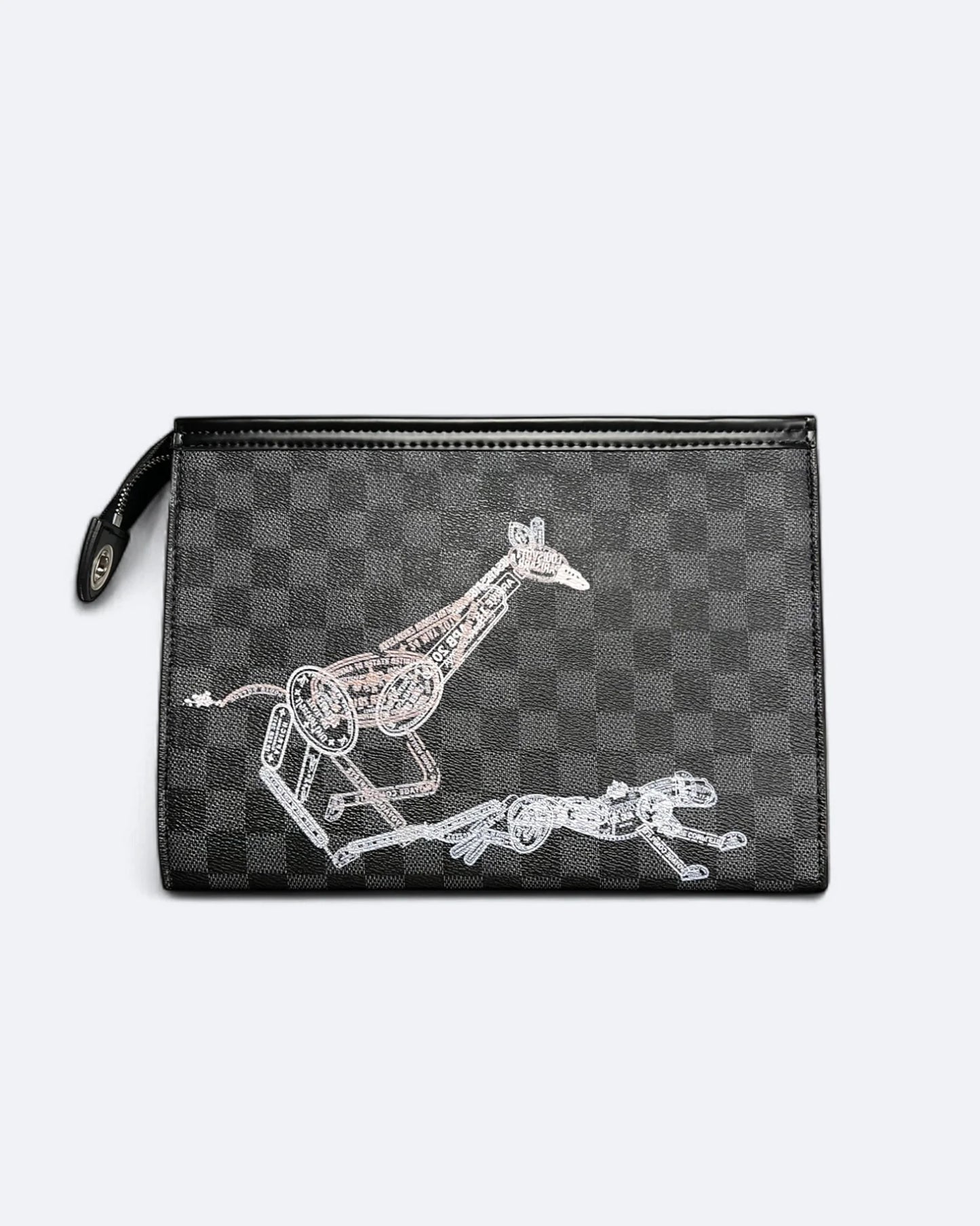 Louis Vuitton - Animal Passport Stamps Damier Clutch - Black