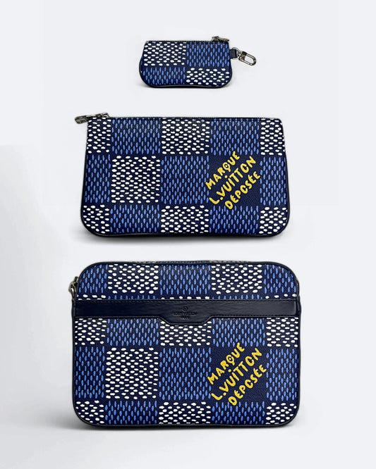Louis Vuitton - Marque Damier Trio Bags - Blue
