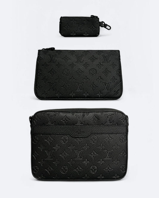 Louis Vuitton - LV Embossed Leather Trio Bags - Black