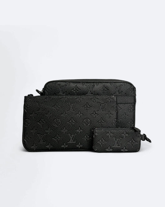 Louis Vuitton - LV Embossed Leather Trio Bags - Black