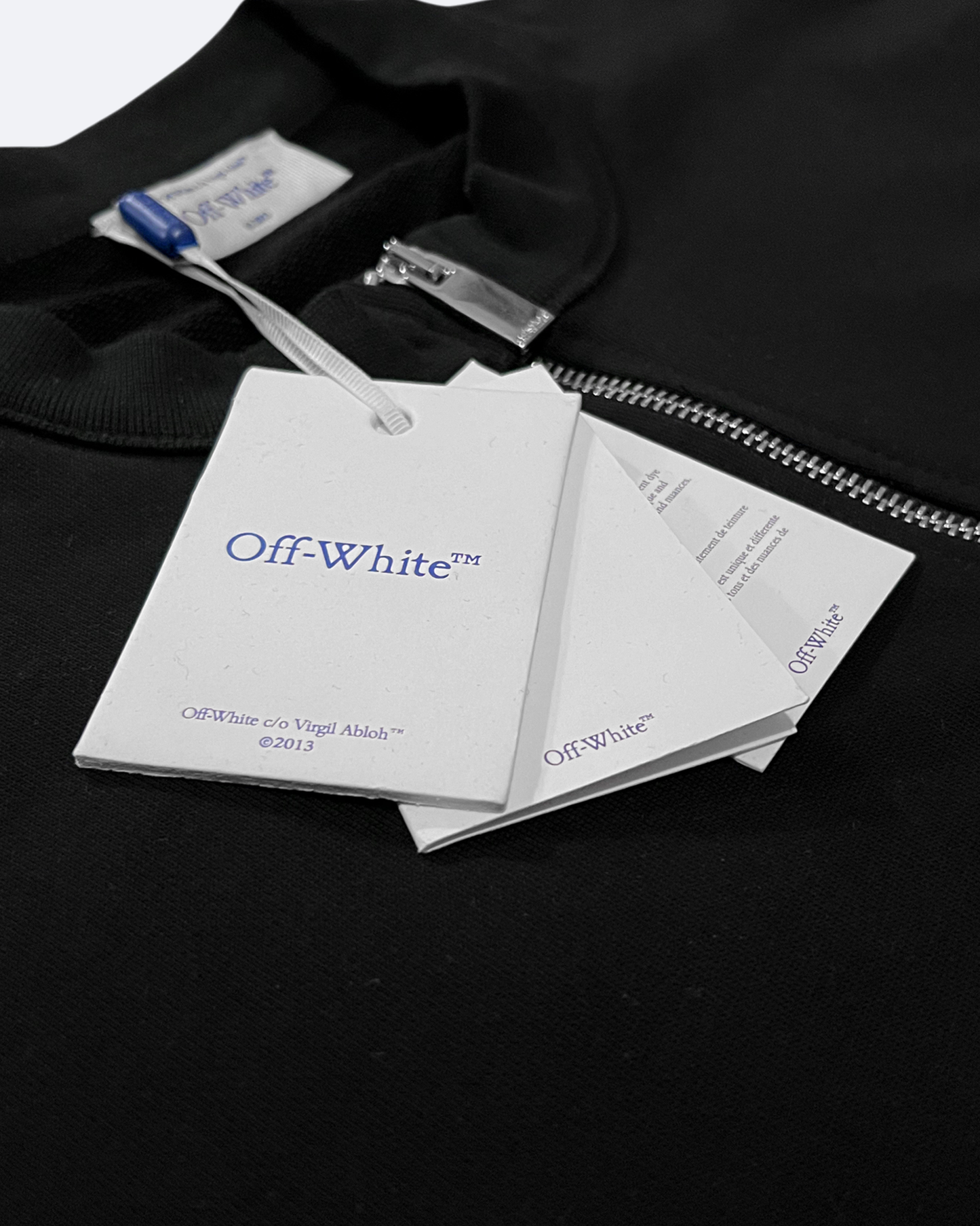 Off-White - Silver Tape Graphic Half-Zip Sweatshirt - Black