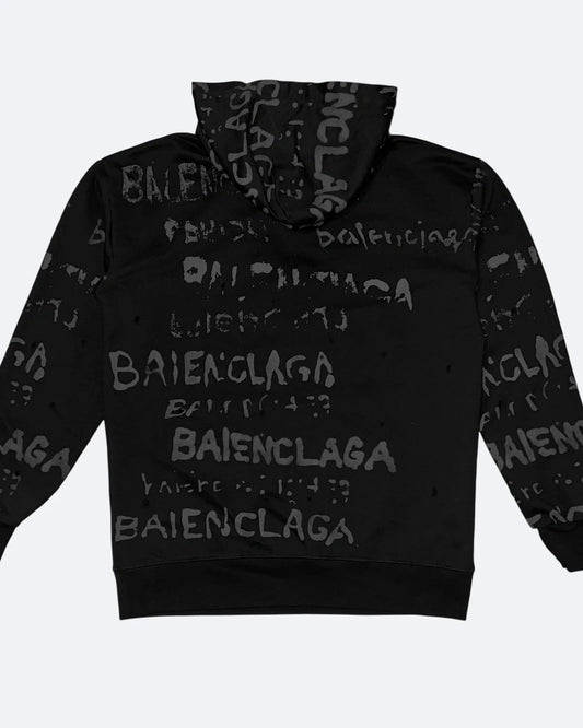 Balenciaga - Shadow Script Hoodie - Black