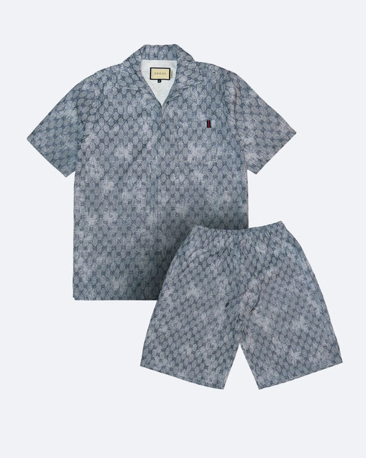 Gucci - GG Chain Pattern Summer Set - Slate Blue