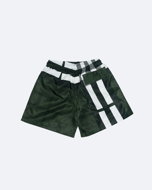 Burberry - Check Pattern Swim Shorts - Dark Green