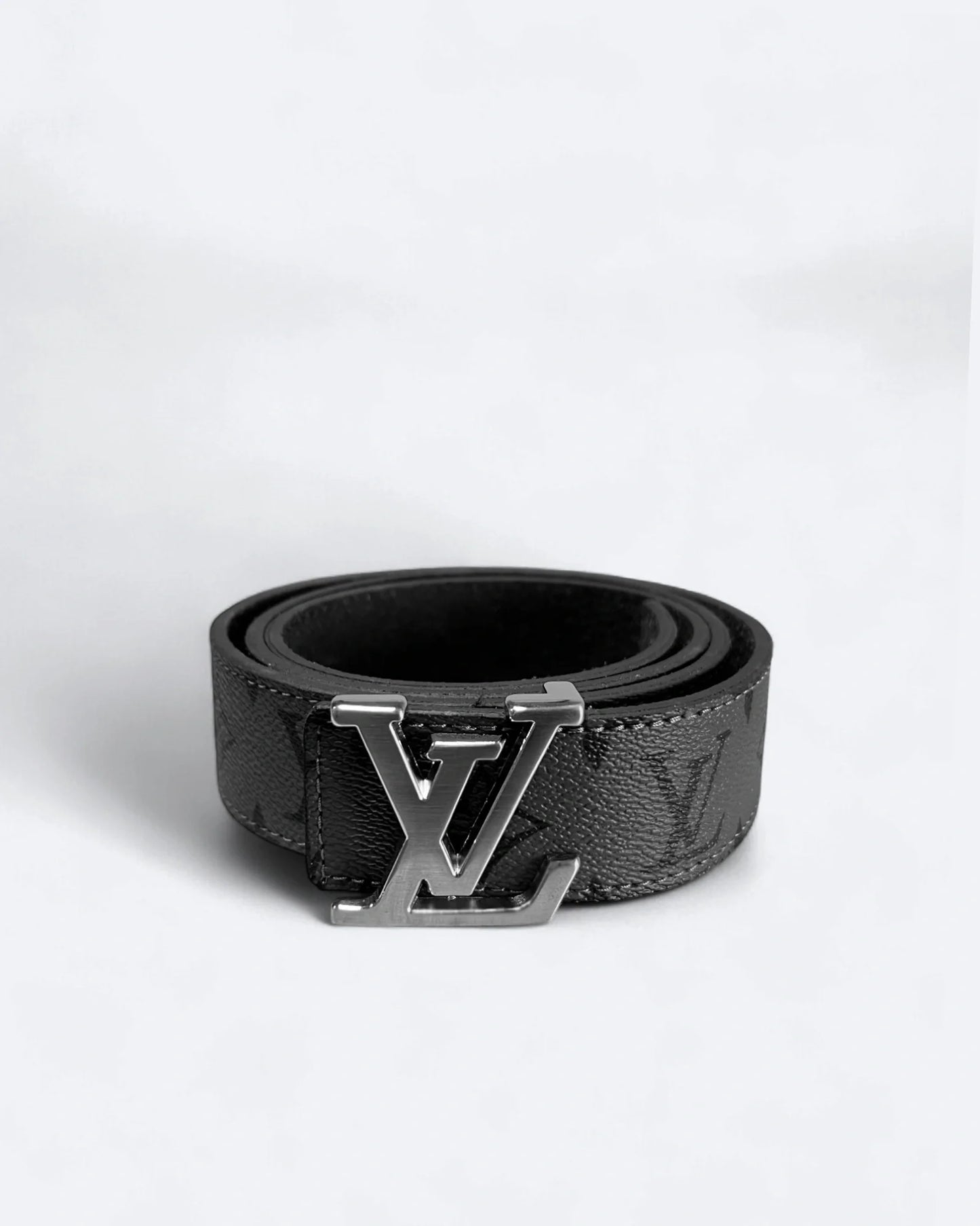 Louis Vuitton - LV Gray Pattern Belt - Silver
