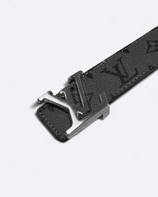 Louis Vuitton - LV Gray Pattern Belt - Silver