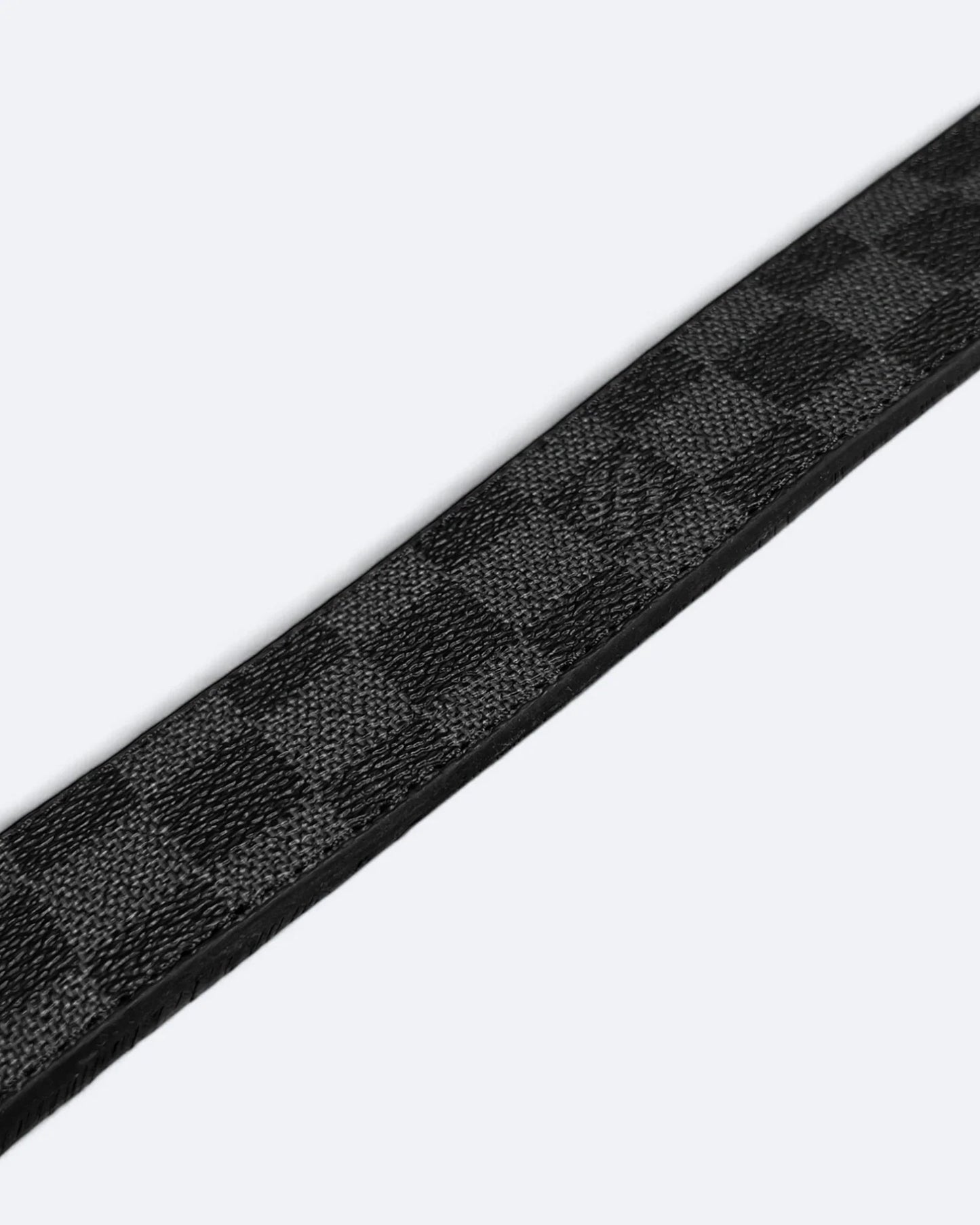 Louis Vuitton - Damier Black Pattern Belt - Silver