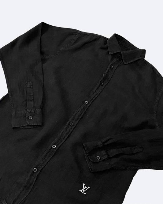 Louis Vuitton - Metal LV Linen Shirt - Black