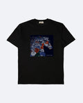Hermes - Flower Horse Velour Print T-Shirt - Black