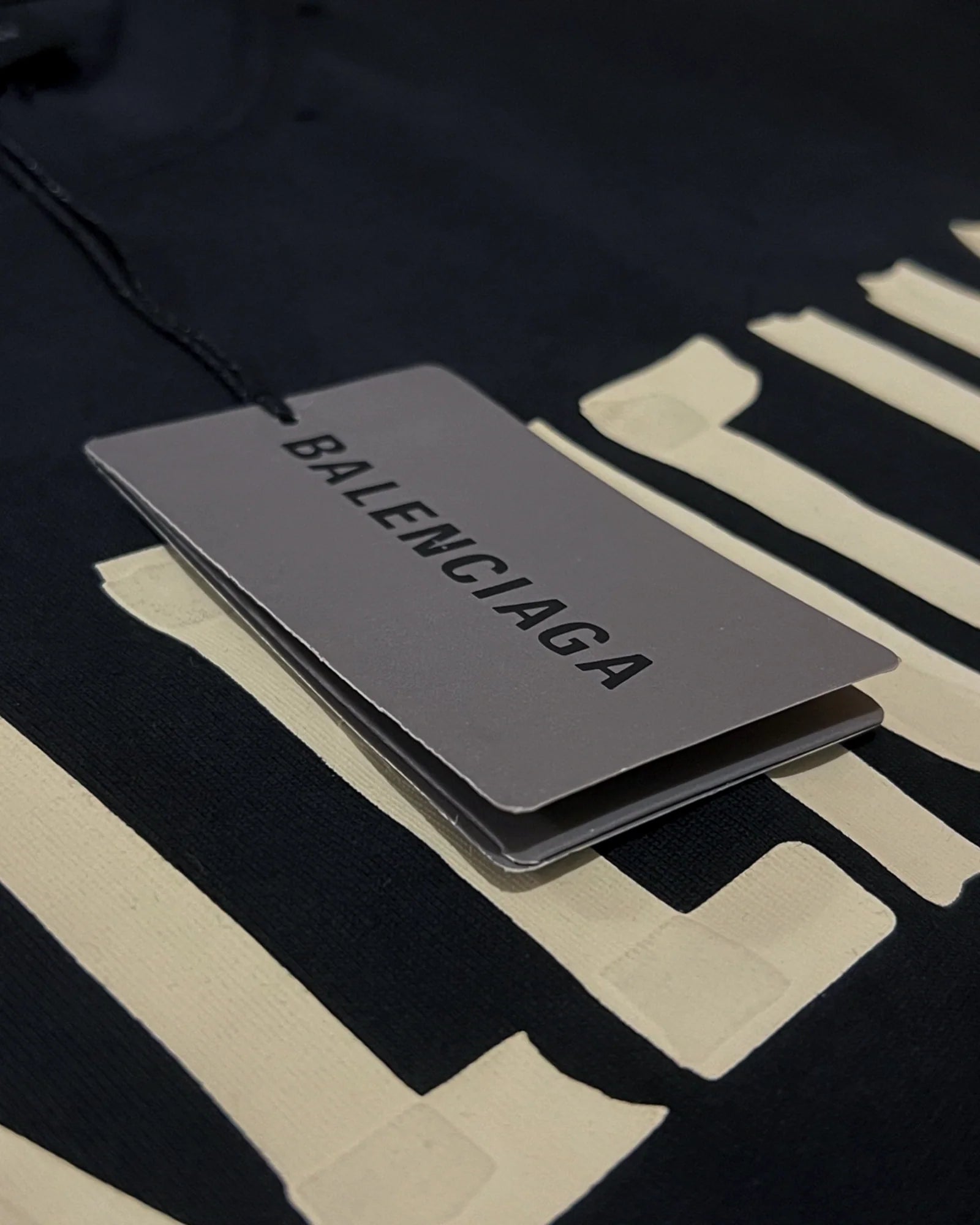 Balenciaga - Yellow Tape T-Shirt - Black