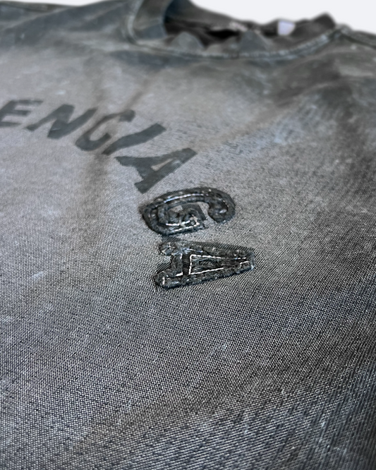 Balenciaga - Curved Logo T-Shirt - Gray