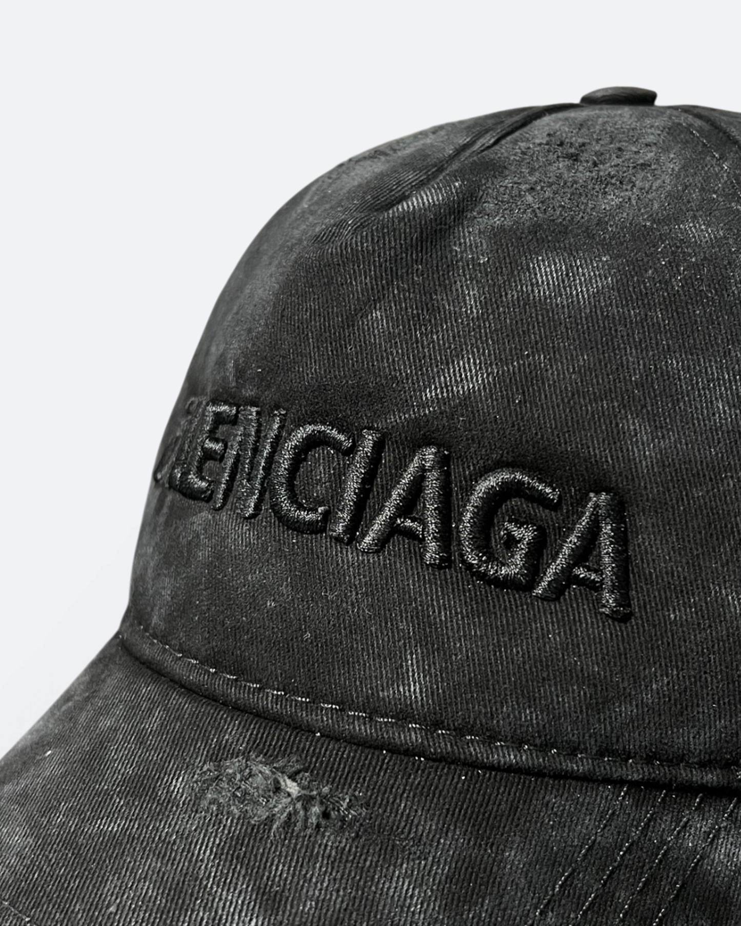 Balenciaga - Distressed Logotype Cap - Black