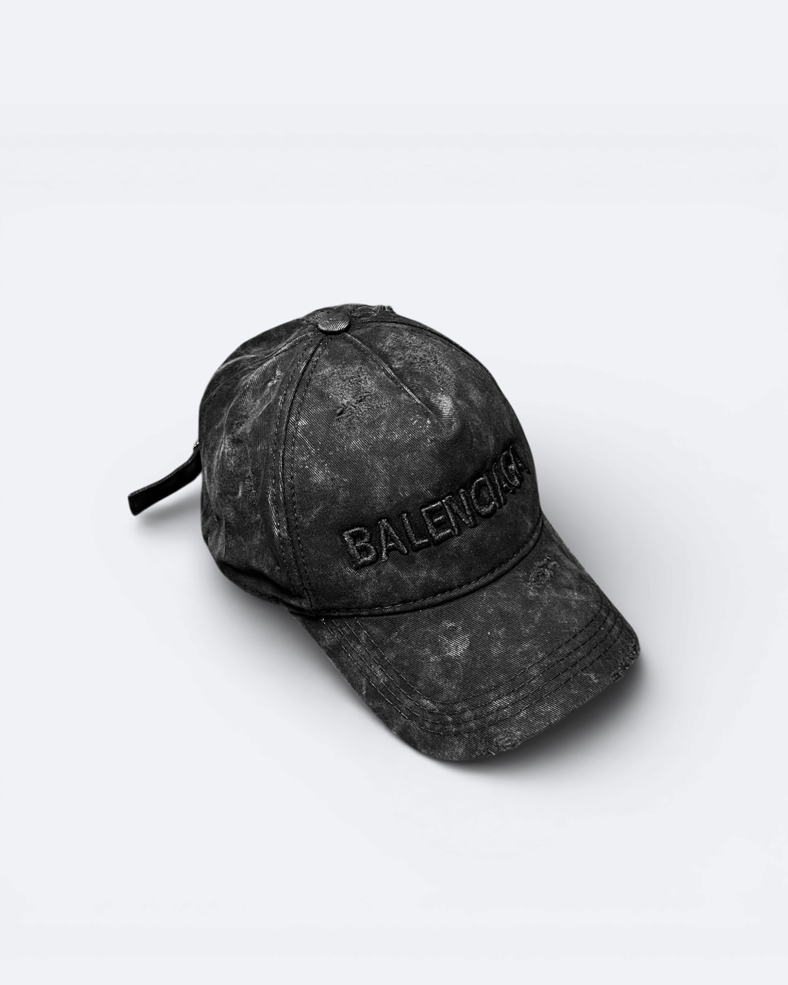 Balenciaga - Distressed Logotype Cap - Black