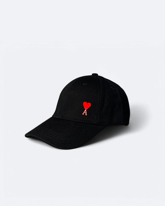 AMI - Red Heart Cap - Black