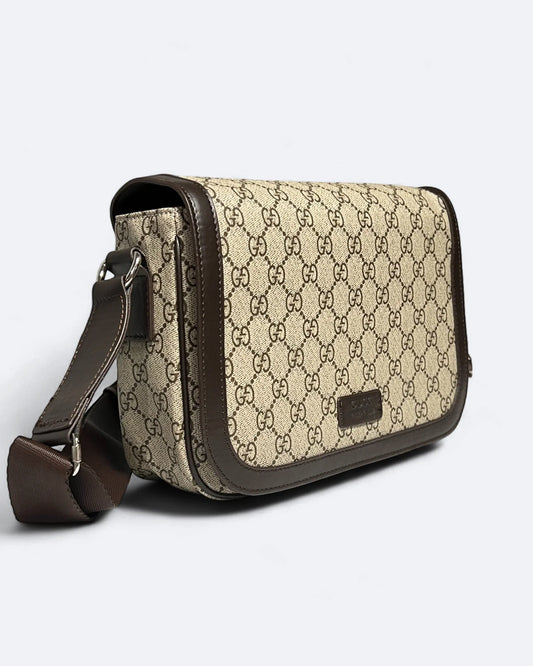 GC - GG Canvas Messenger Bag - Beige/Brown