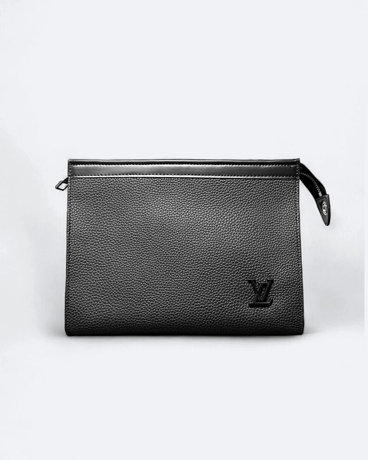 LVTN - Black Monogram Leather Clutch - Black