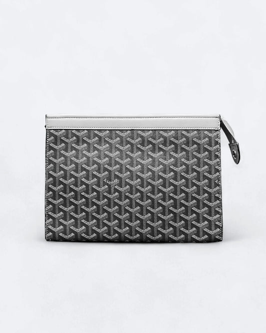 Goyard Pattern Clutch - Gray