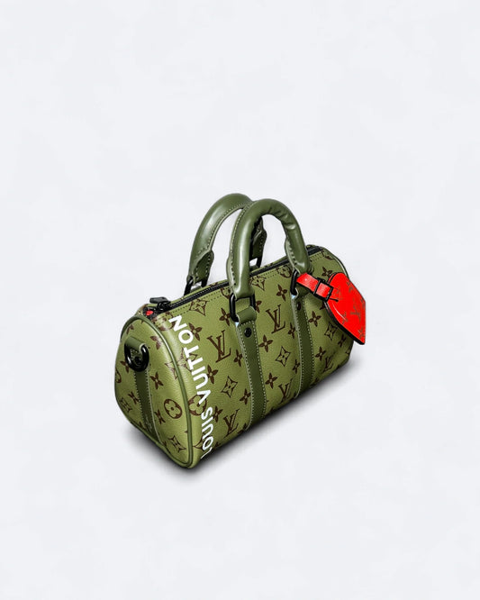 LVTN - Small Duffle Handbag - Green/Red