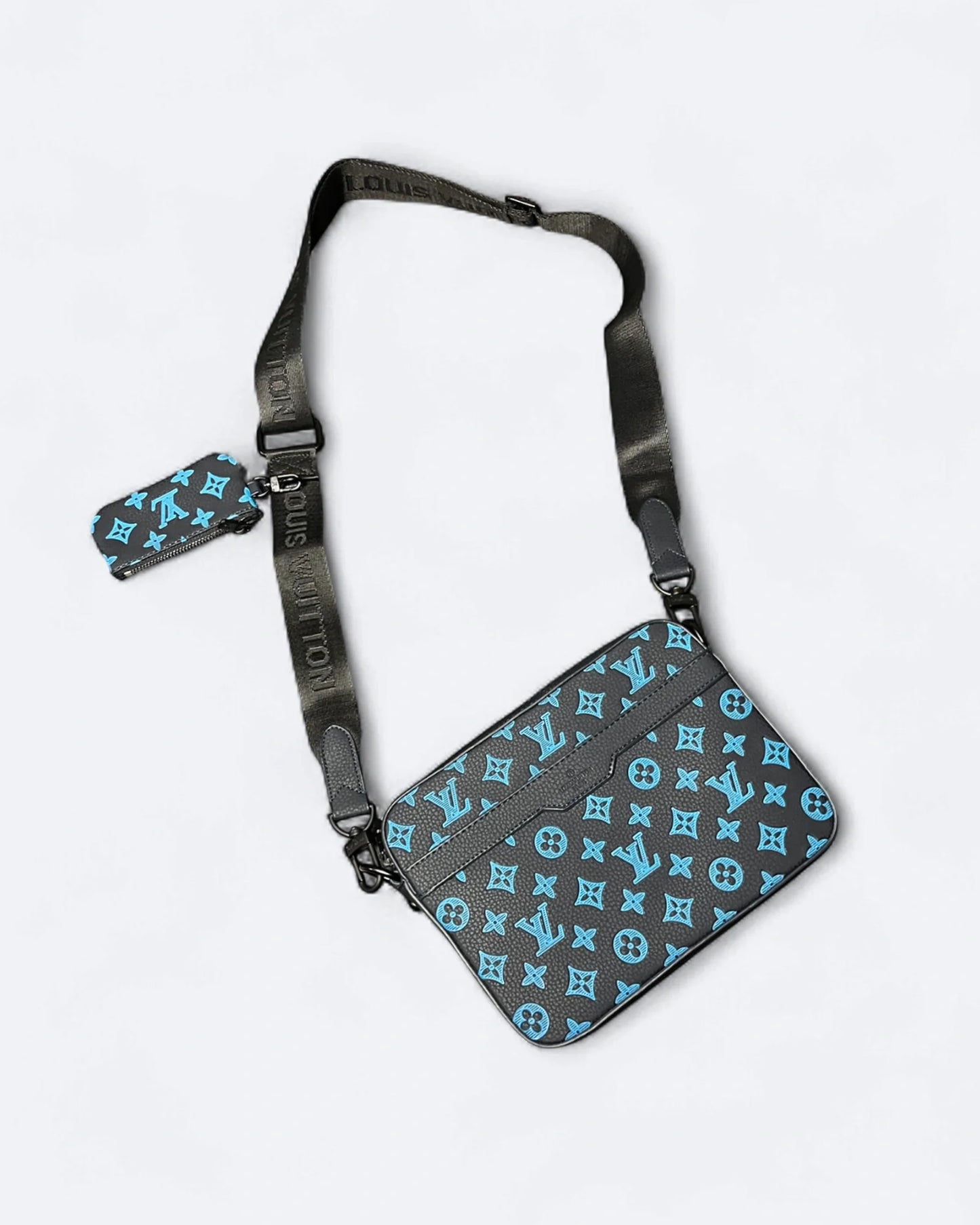 LVTN - Monogram Pattern Trio Set Bags - Dark Blue/Blue