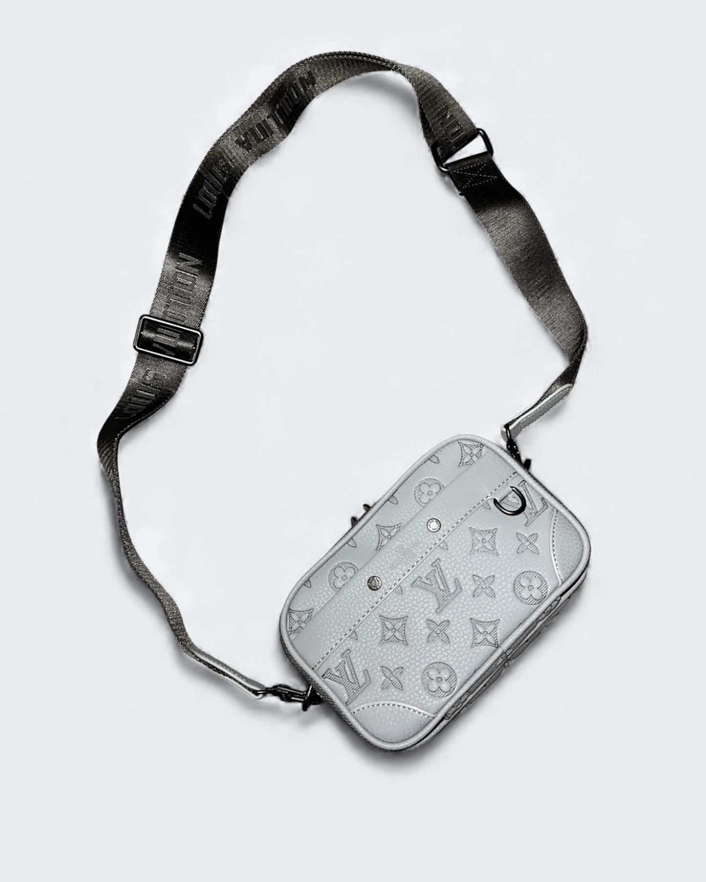 LVTN - Alpha Leather Embossed Crossbody Bag - Gray