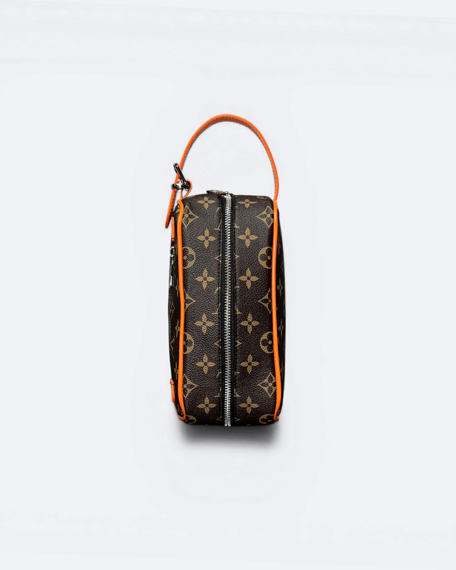 LVTN - Pattern Hand Pouch Bag - Brown/Orange