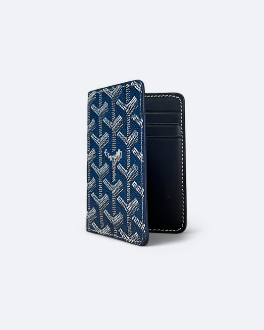 Goyard Pattern Folded Cardholder - Blue
